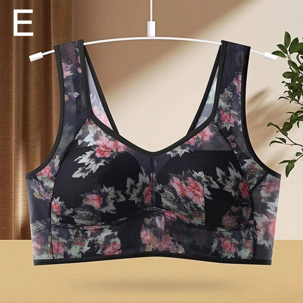 Floral Mesh Bralette - Black - Picture 3 of 8